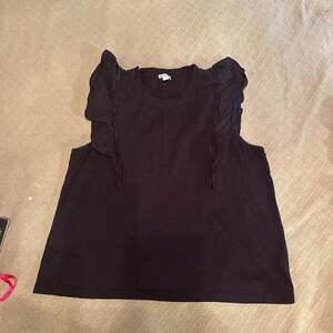 J.Crew Black Ruffle-Sleeve Top